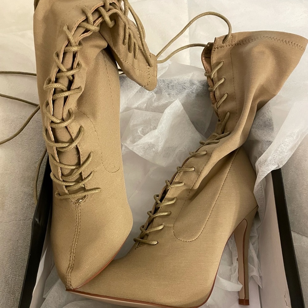 Pretty little thing sock lace up sock boots